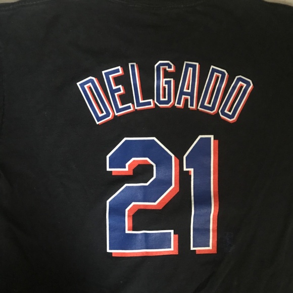 Men’s New York Mets Carlos Delgado 21 MLB Majestic t-Shirt Jersey Size Large - Picture 6 of 9
